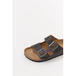 BIRKENSTOCK FADED KHAKI ARIZONA NARROWARIZONA SOFT FOOTBED OILED LEATHER SANDALS
